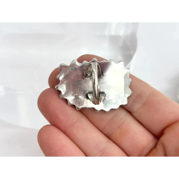 Southwest Style Mother of Pearl Vintage Freeform Wavy Vintage Ring - sz 7 - Picture 6 of 10
